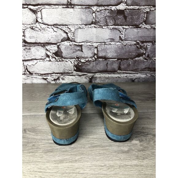 Merrell Revalli Dragonfly Blue Teal Leather Strappy Wedge Sandals Women Sz 7M US - Picture 4 of 16